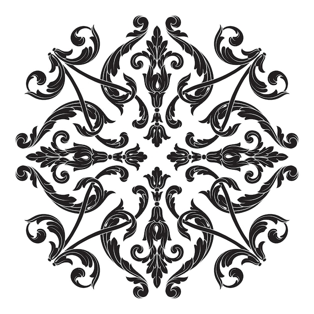 Classical baroque ornament. Decorative design element filigree.