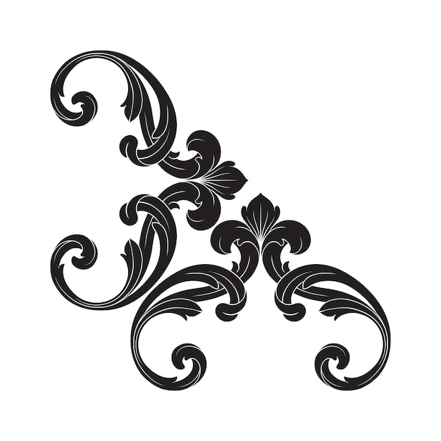 Classical baroque ornament. Decorative design element filigree.