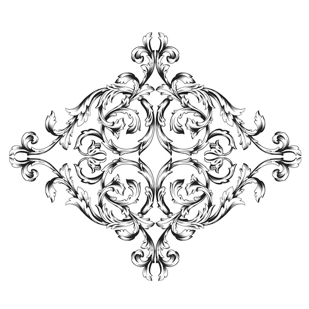 Classical baroque ornament. Decorative design element filigree.