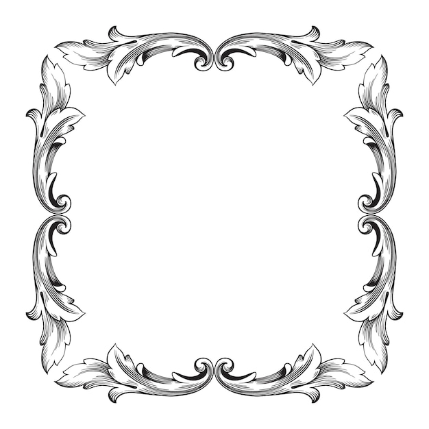 Classical baroque ornament. Decorative design element filigree.