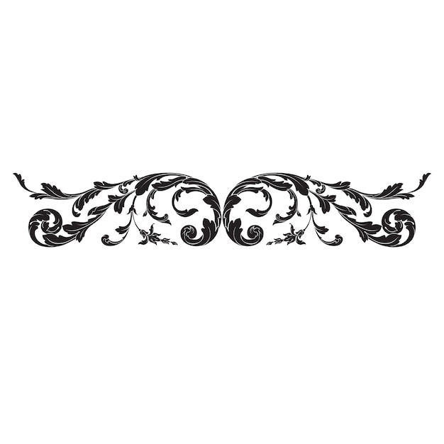 Classical baroque ornament. Decorative design element filigree.