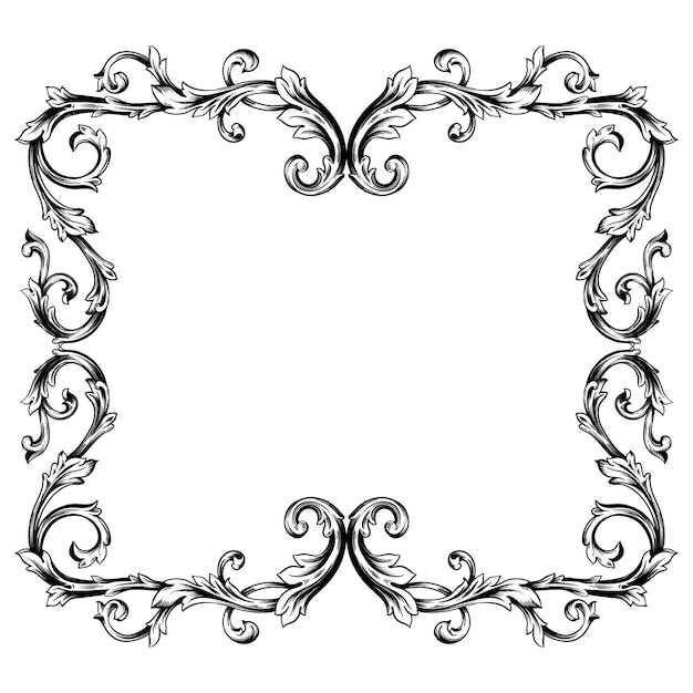 Classical baroque ornament. Decorative element filigree.