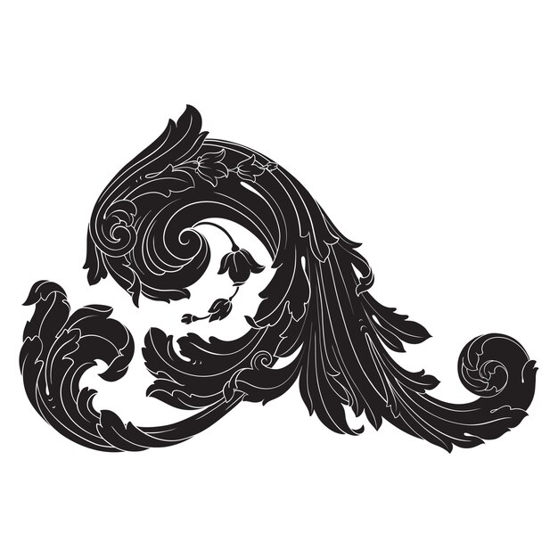 Classical baroque   of vintage element  . Decorative design element filigree calligraphy  .  