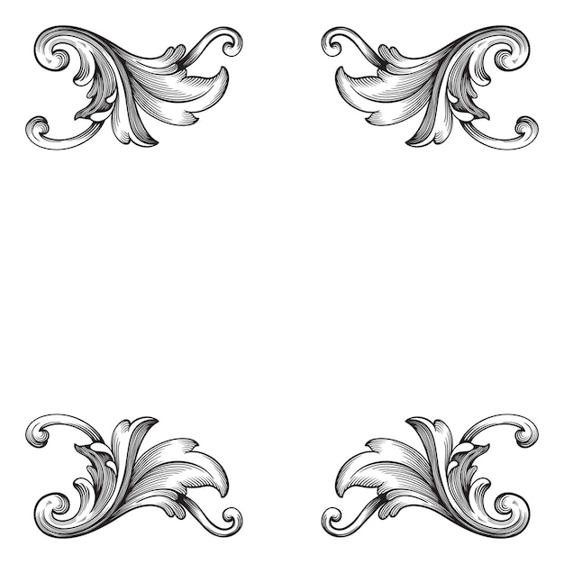 Classical baroque   of vintage element for design. Decorative design element filigree calligraphy  .