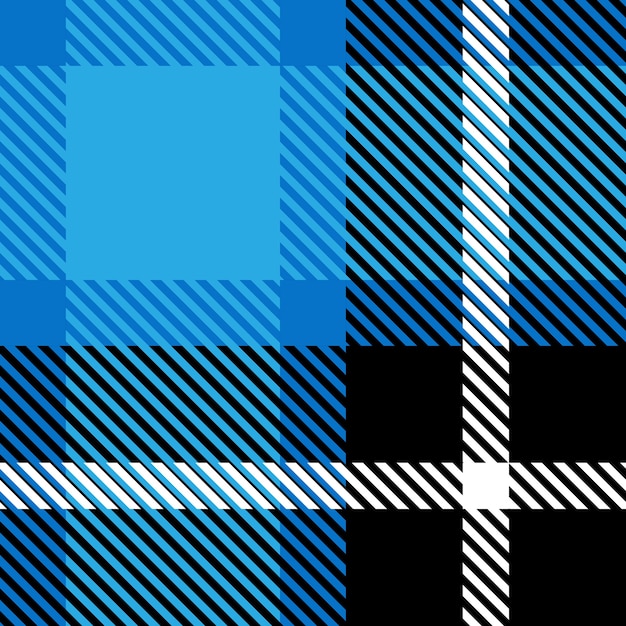 Classical black and blue checkered seamless retro pattern