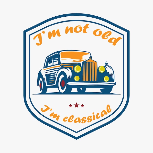 Classical car T shirt design