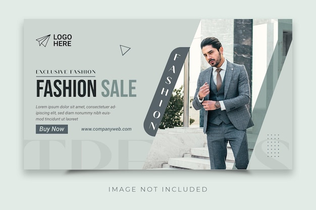 Classical Fashion Web Banner Template for Online Store