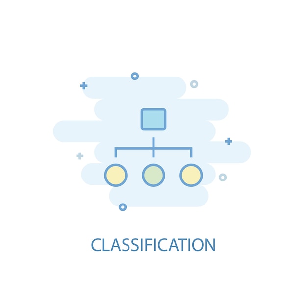 Vector classification line concept. simple line icon, colored illustration. classification symbol flat design. can be used for ui/ux