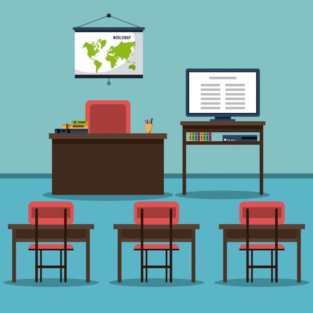 Vector classroom elements design 