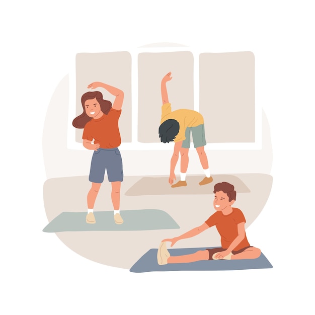 Classroom fitness isolated cartoon vector illustration