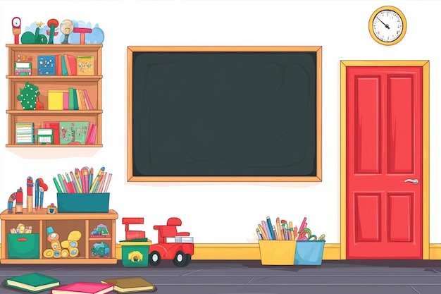 Classroom Wall White Background Simple