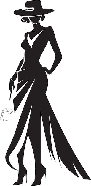 Classy Couture Woman Vector Icon Radiant Glamour Glamorous Lady Emblem Design