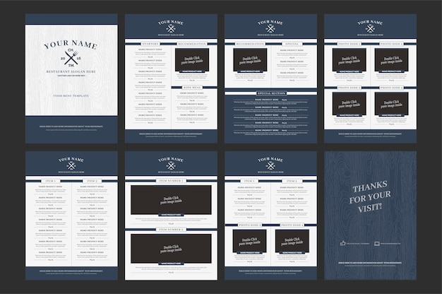 Classy Food Menu 5 A4 Pages Template