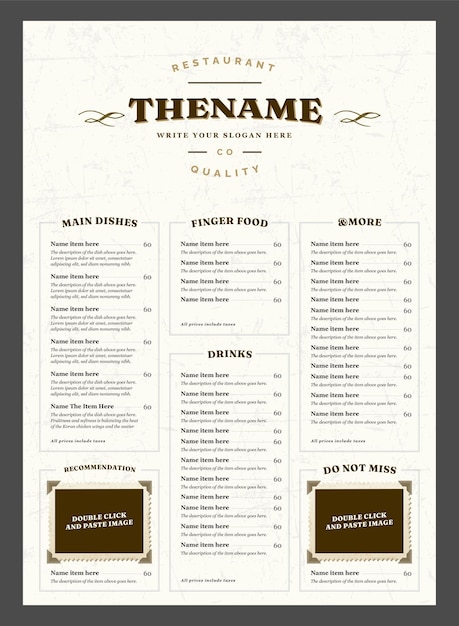 Classy Food Menu 6 Poster Template