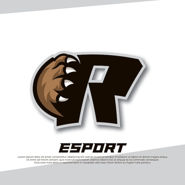 Claw esport logo letter R Tiger esport logo Bear claw esport Fox esport logo Coyote esport logo