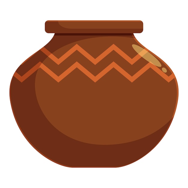 Vector clay pot showing traditional pottery making technique