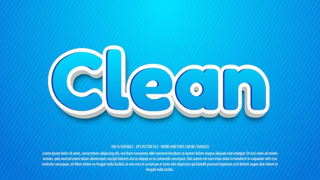 Clean 3d style editable text effect