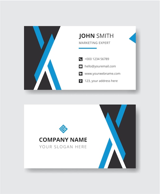 Clean Blue Business Card Design Template