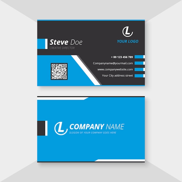 Clean blue business card template