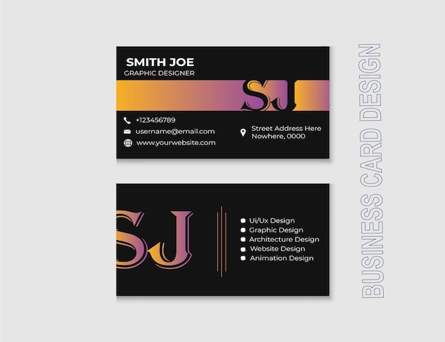 Vector clean business card template design.