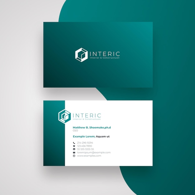 Clean Business Card With Paste Accent