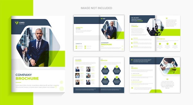 Clean Corporate brochure design template with hexagon shapes vector