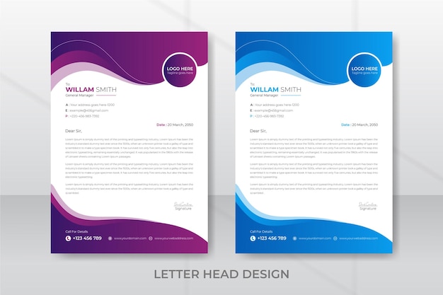 Clean and corporate business letterhead design template