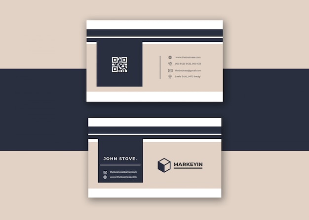 Clean corporate creative colorful minimal business card