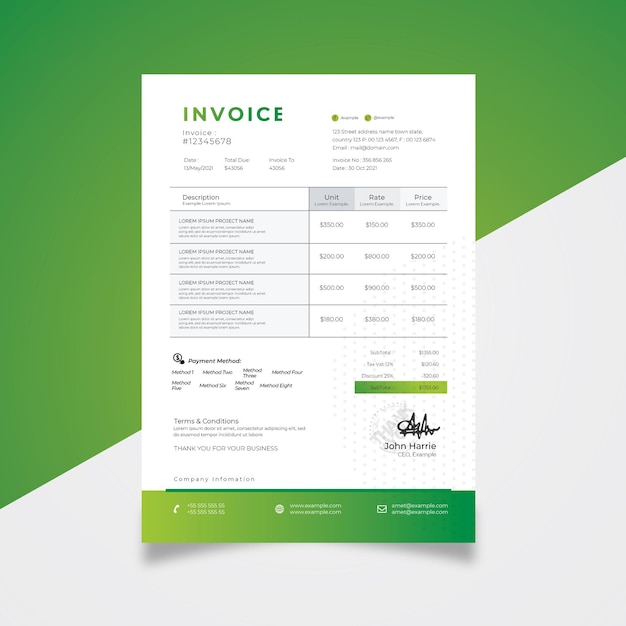 Clean and  Creative Invoice Template