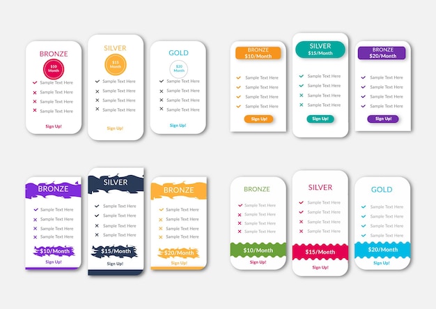 Clean and creative simple pricing table template for websites