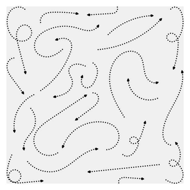 Clean dot style hand drawn doodle arrows set Vector