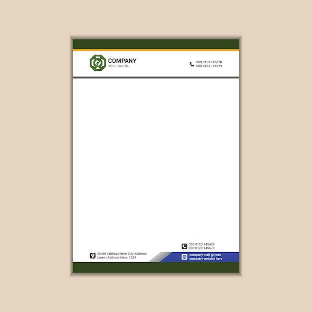 Clean and Elegant Corporate Letterhead Template