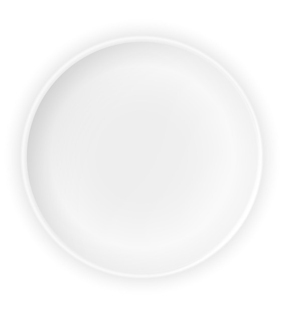 Clean empty plate stock dish on white