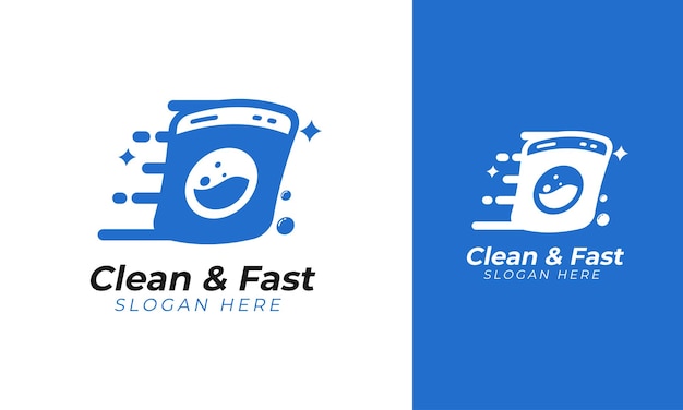 Clean and fast laundry logo