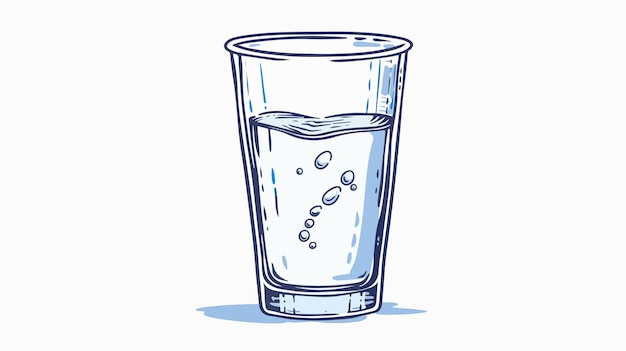 Clean Glass with Fresh Water Flat Icon for Filtration in Vector