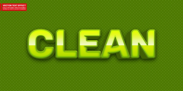 Clean green text style effect Editable 3d style text tittle