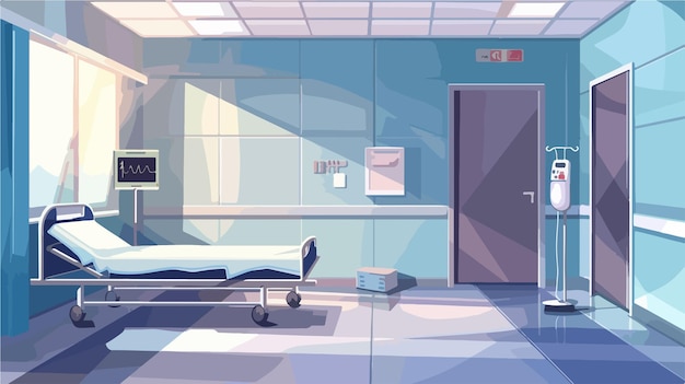 Vector clean hospital room interior medical scene background