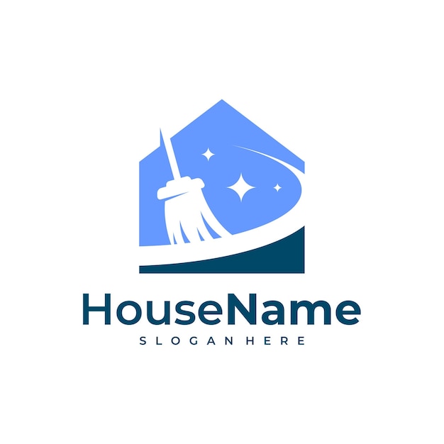 Clean House logo designs concept Cleaning Service logo vector template