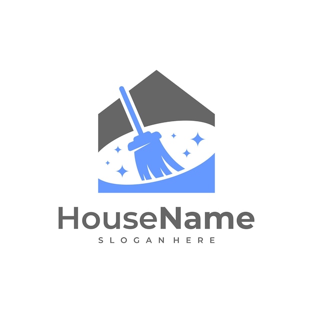 Clean House logo designs concept Cleaning Service logo vector template