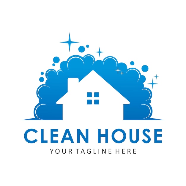 clean house vector logo