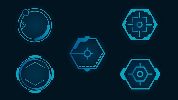 Clean hud Circle set illustration