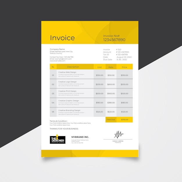 Clean Invoice Design