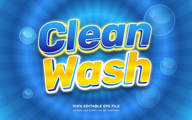 Clean laundry editable text style effect