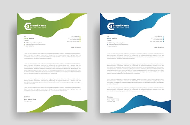 clean letterhead template with premium vector