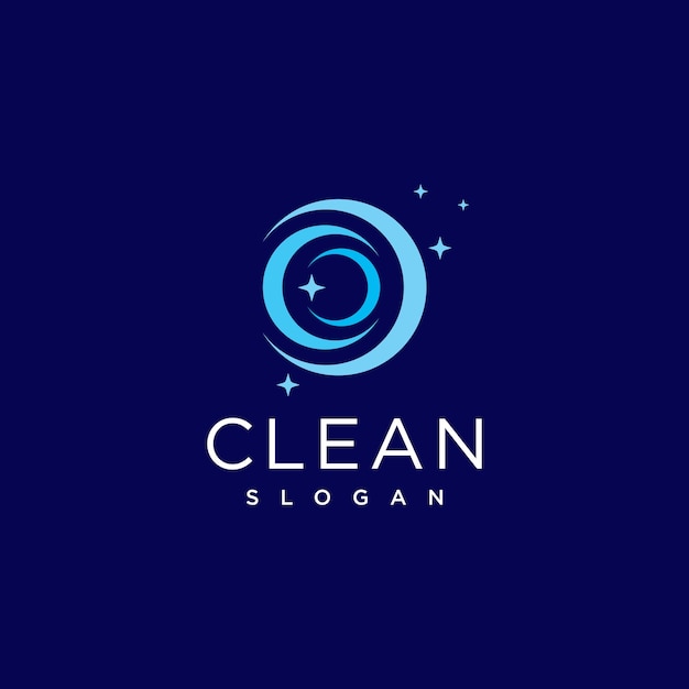 Clean logo with bubble design premium vector