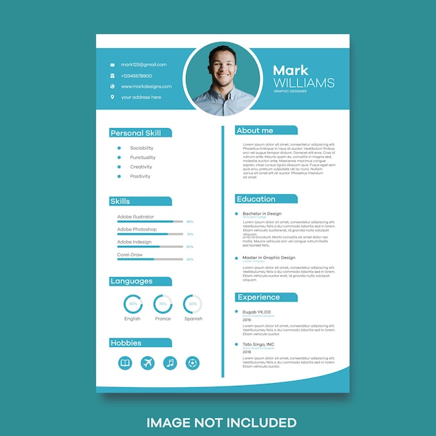 Clean and minimal professional cv design template