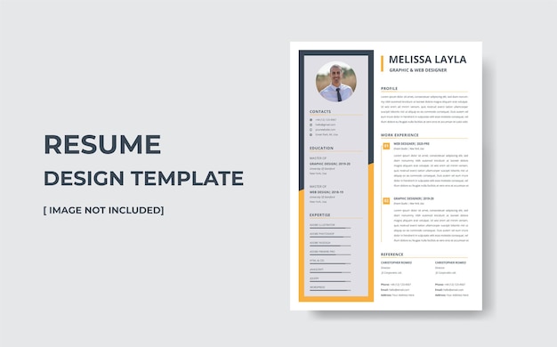 Clean  minimal resume or cv design template in vector format