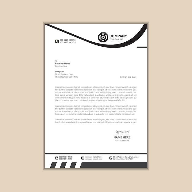 Clean and Minimalist Business Letterhead for Your Brand