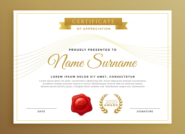 clean modern certificate vector design