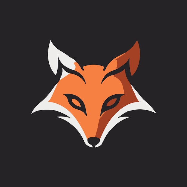 Clean modern fox logo Simple minimal animal vector icon